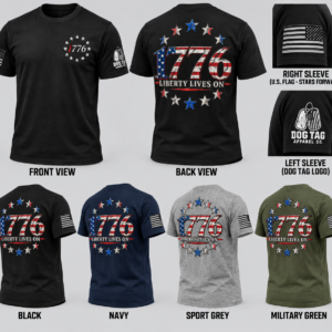 1776 Liberty Lives On T-shirt colorway mockup