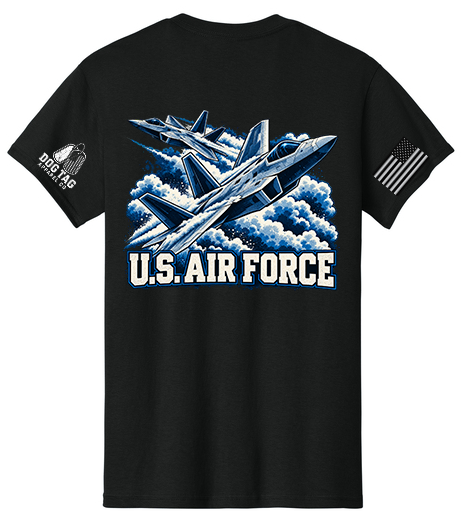Black U.S. Air Force apparel back view