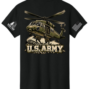 U.S. Army Back Mockup Black U.S. Army apparel back view