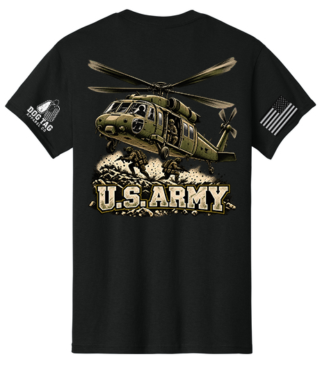 Black U.S. Army apparel back view
