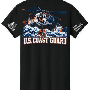 Black U.S. Coast Guard apparel back view