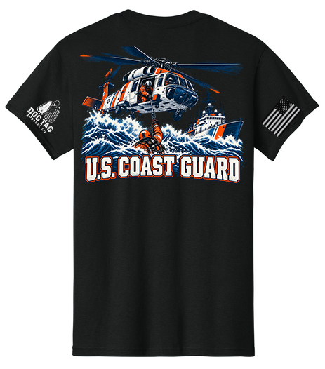 Black U.S. Coast Guard apparel back view