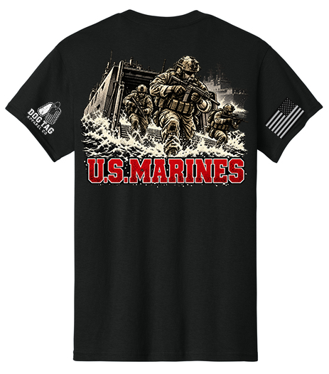 U.S. Marine Corps Back Mockup Black U.S. Marine Corps apparel back view