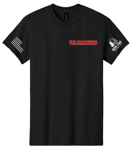 U.S. Marine Corps Front Mockup Black U.S. Marine Corps apparel front view