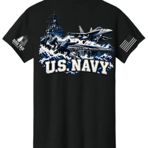 Black U.S. Navy apparel back view