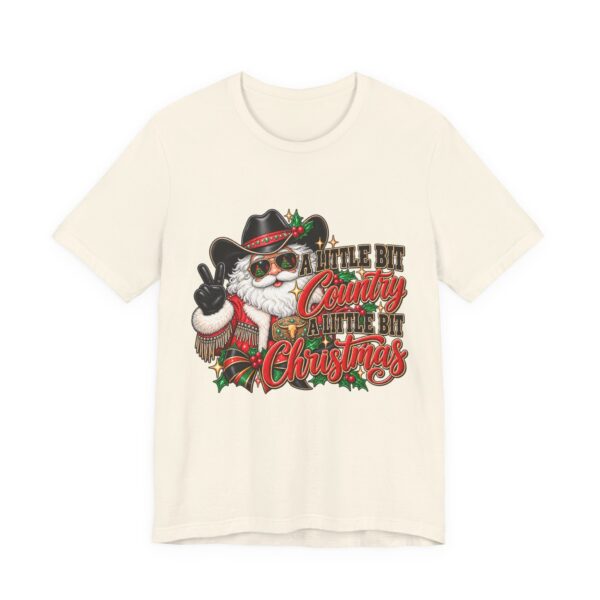 Country Christmas Santa Tee — “A Little Bit Country, A Little Bit Christmas” Holiday T‑Shirt