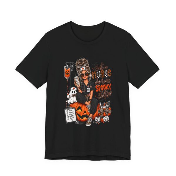Halloween Nurse T-Shirt — "Just a Nurse Who Loves Spooky Shift(s)" Graphic Tee