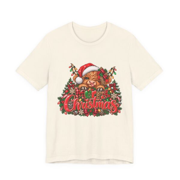 Christmas Highland Cow Tee - Merry Christmas Highland Cow Holiday T-Shirt