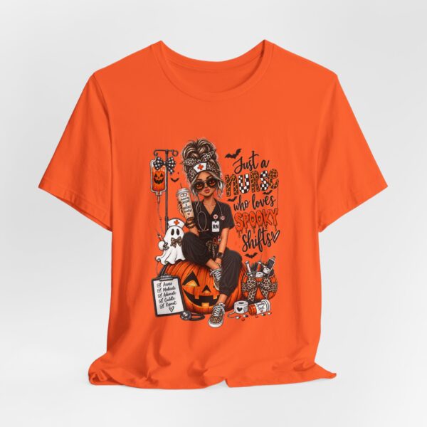 Halloween Nurse T-Shirt — "Just a Nurse Who Loves Spooky Shift(s)" Graphic Tee