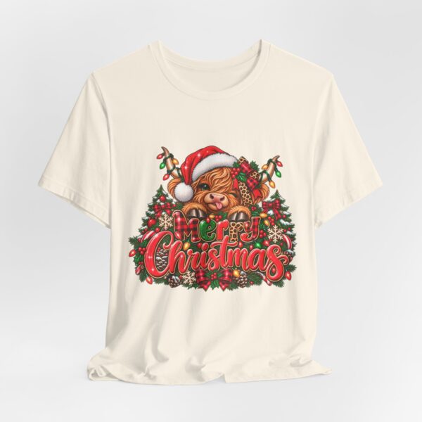 Christmas Highland Cow Tee - Merry Christmas Highland Cow Holiday T-Shirt