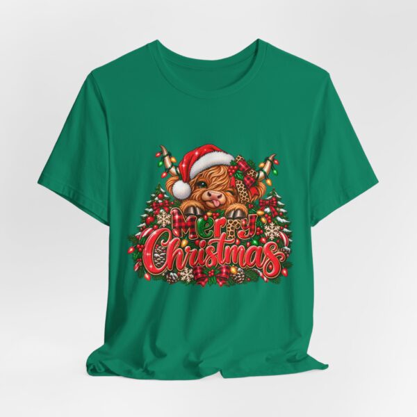 Christmas Highland Cow Tee - Merry Christmas Highland Cow Holiday T-Shirt