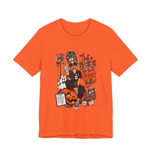 Halloween Nurse T-Shirt — "Just a Nurse Who Loves Spooky Shift(s)" Graphic Tee