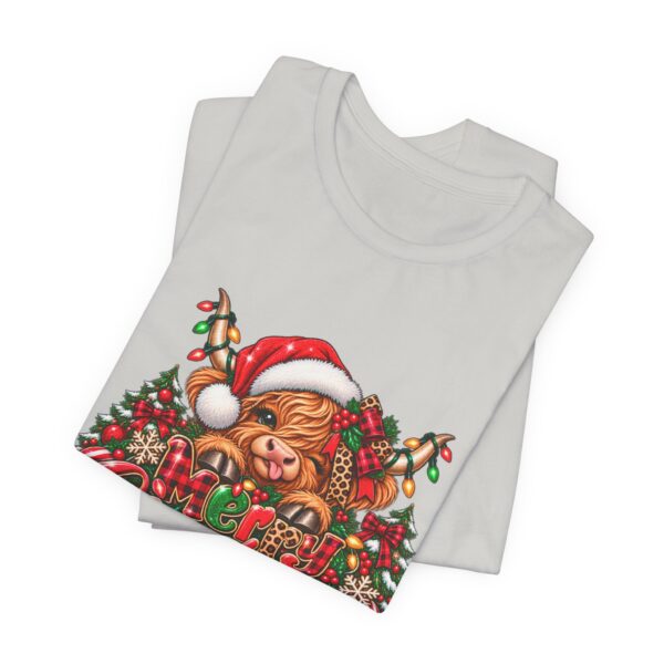 Christmas Highland Cow Tee - Merry Christmas Highland Cow Holiday T-Shirt