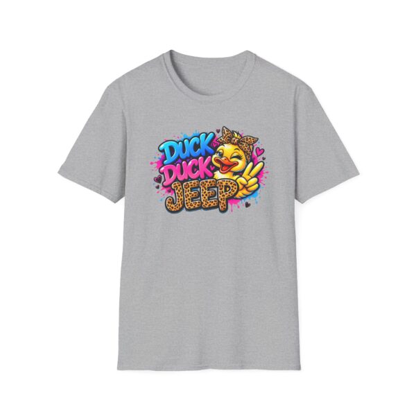 Duck Duck Jeep Cute Graphic T-Shirt — Leopard Print Duck Design