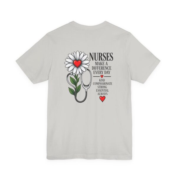 Nurse Appreciation T-Shirt - "Nurses Make a Difference Every Day" Floral Stethoscope Design