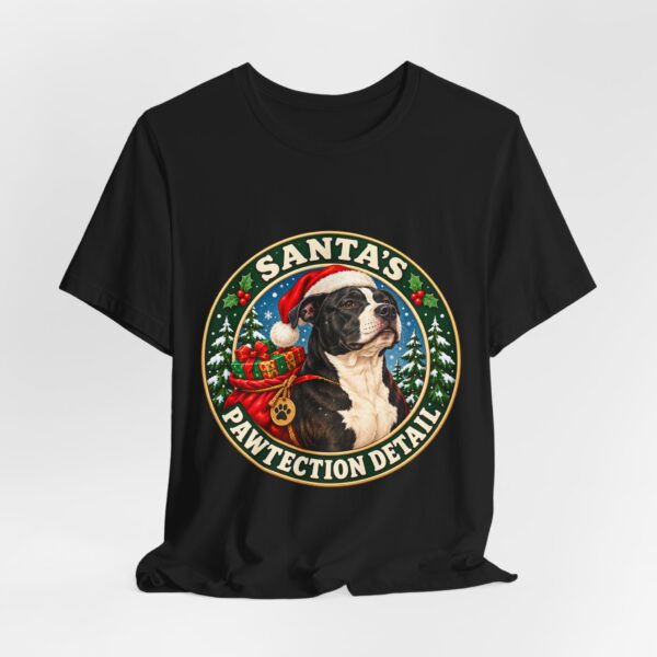 Santa's Pawtection Detail Christmas Pitty T-Shirt