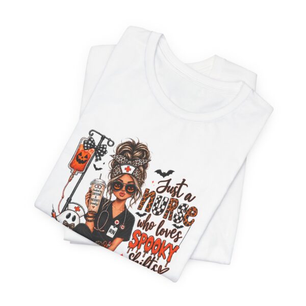 Halloween Nurse T-Shirt — "Just a Nurse Who Loves Spooky Shift(s)" Graphic Tee