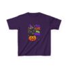 Kids Halloween Tee — "Too Cute to Spook" Black Cat Pumpkin Design