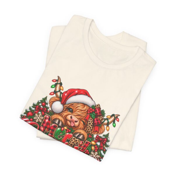 Christmas Highland Cow Tee - Merry Christmas Highland Cow Holiday T-Shirt