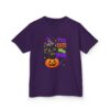 Kids Halloween Tee — "Too Cute to Spook" Black Cat Pumpkin Design