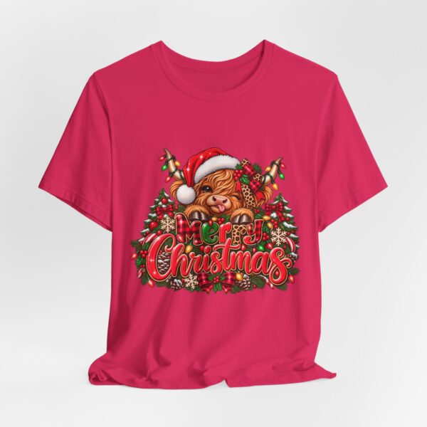 Christmas Highland Cow Tee - Merry Christmas Highland Cow Holiday T-Shirt