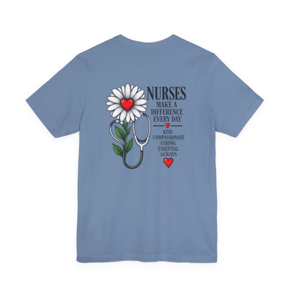 Nurse Appreciation T-Shirt - "Nurses Make a Difference Every Day" Floral Stethoscope Design