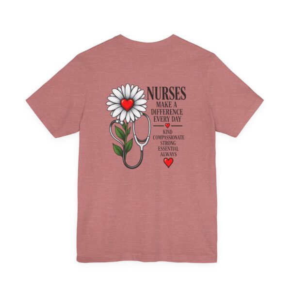 Nurse Appreciation T-Shirt - "Nurses Make a Difference Every Day" Floral Stethoscope Design