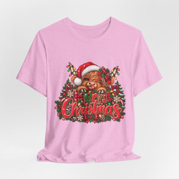 Christmas Highland Cow Tee - Merry Christmas Highland Cow Holiday T-Shirt
