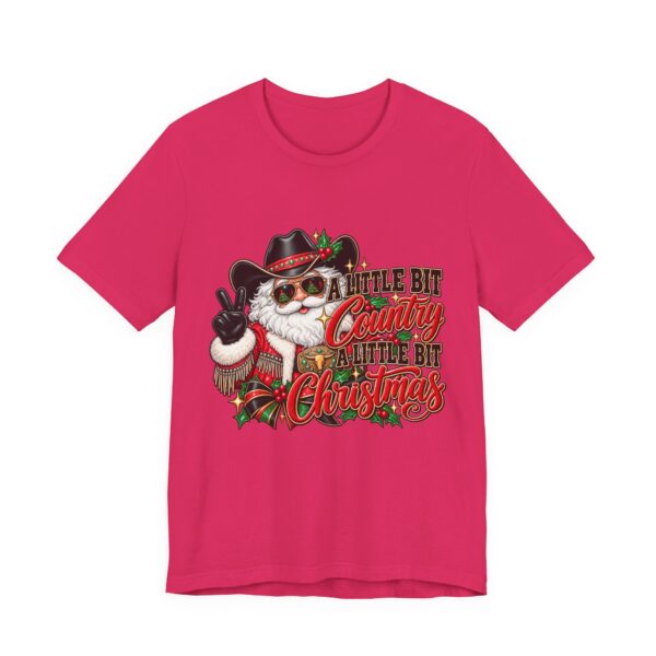 Country Christmas Santa Tee — “A Little Bit Country, A Little Bit Christmas” Holiday T‑Shirt