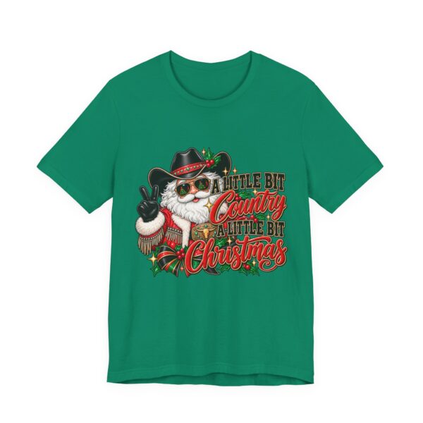 Country Christmas Santa Tee — “A Little Bit Country, A Little Bit Christmas” Holiday T‑Shirt