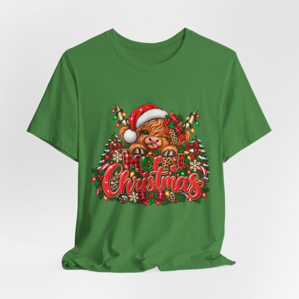 Christmas Highland Cow Tee - Merry Christmas Highland Cow Holiday T-Shirt