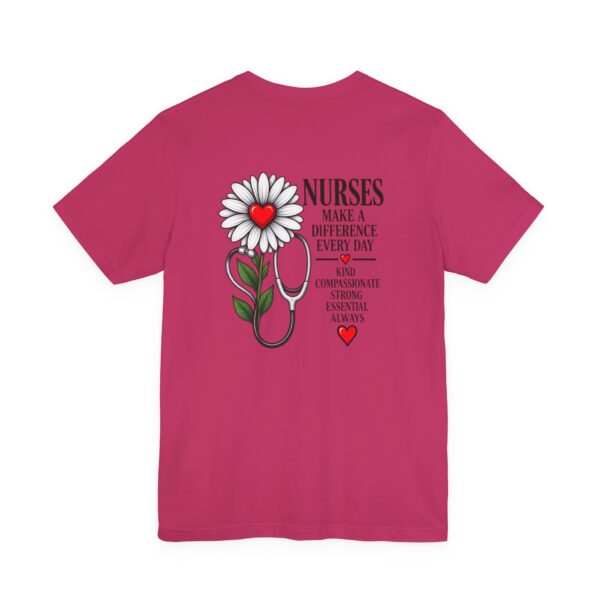 Nurse Appreciation T-Shirt - "Nurses Make a Difference Every Day" Floral Stethoscope Design