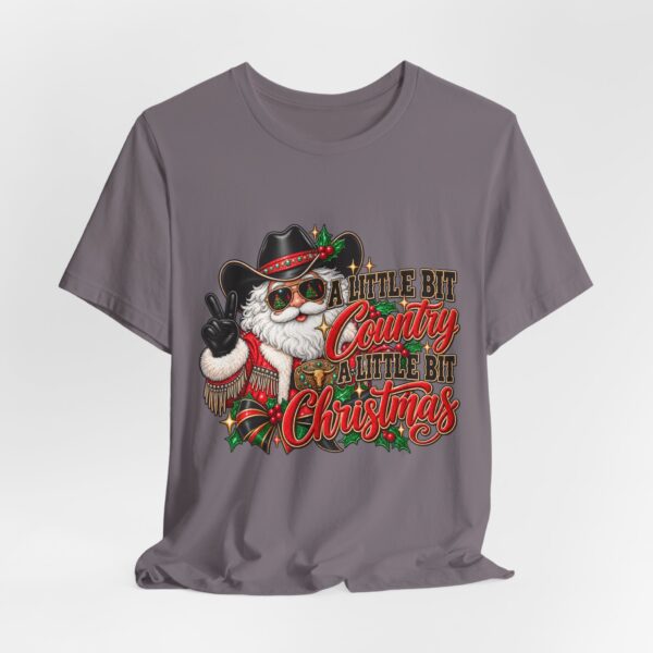 Country Christmas Santa Tee — “A Little Bit Country, A Little Bit Christmas” Holiday T‑Shirt