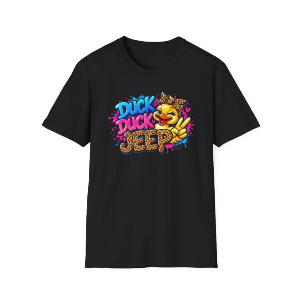 Duck Duck Jeep Cute Graphic T-Shirt — Leopard Print Duck Design