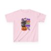 Kids Halloween Tee — "Too Cute to Spook" Black Cat Pumpkin Design