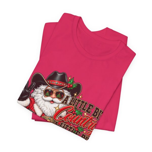 Country Christmas Santa Tee — “A Little Bit Country, A Little Bit Christmas” Holiday T‑Shirt