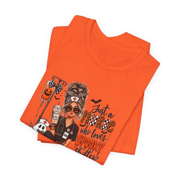 Halloween Nurse T-Shirt — "Just a Nurse Who Loves Spooky Shift(s)" Graphic Tee