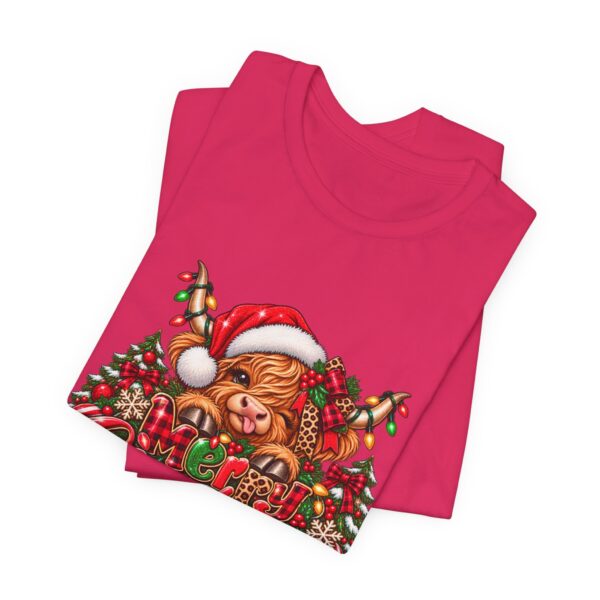 Christmas Highland Cow Tee - Merry Christmas Highland Cow Holiday T-Shirt