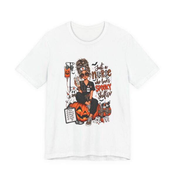 Halloween Nurse T-Shirt — "Just a Nurse Who Loves Spooky Shift(s)" Graphic Tee