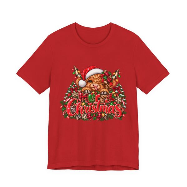 Christmas Highland Cow Tee - Merry Christmas Highland Cow Holiday T-Shirt