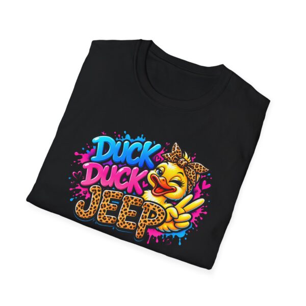Duck Duck Jeep Cute Graphic T-Shirt — Leopard Print Duck Design