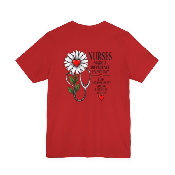 Nurse Appreciation T-Shirt - "Nurses Make a Difference Every Day" Floral Stethoscope Design