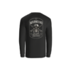 Back of black Warhound long-sleeve T-shirt with full dog-tag design