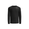 Front of black Warhound long-sleeve T-shirt with left-chest dog-tag logo