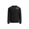 Front of black Warhound Wife crewneck sweatshirt with small left-chest design